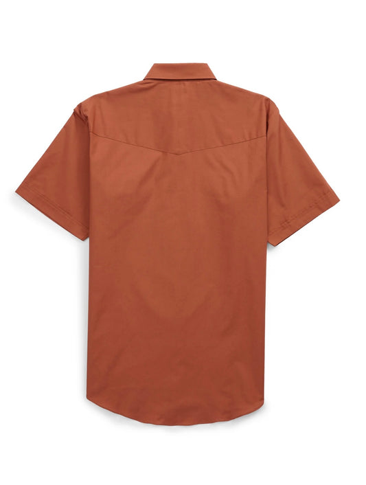 Men's Ely Cattleman Short Sleeve Solid Rust Western Shirt
