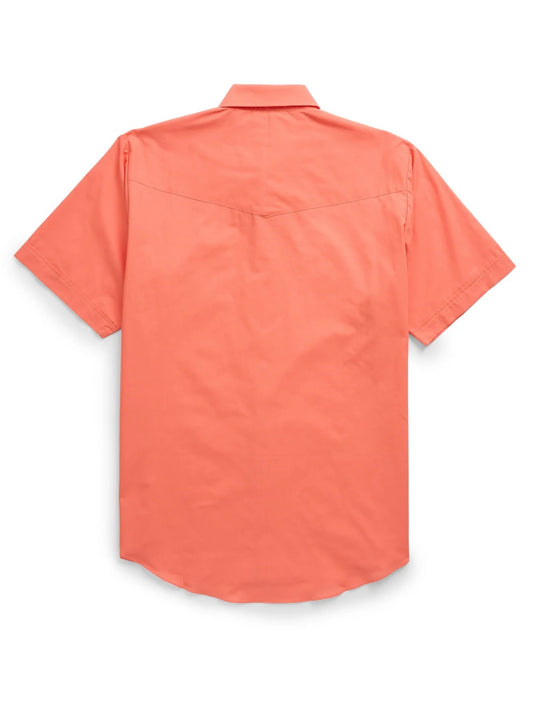 Men's Ely Cattleman Short Sleeve Solid Coral Western Shirt