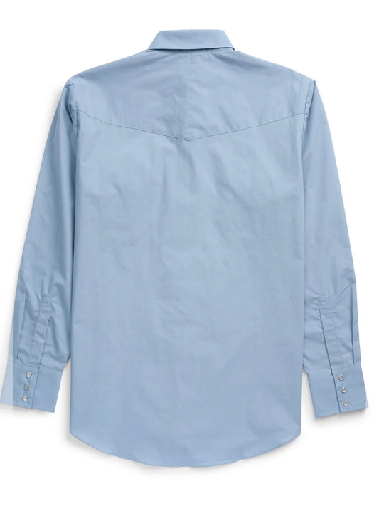 Men's Ely Cattleman Long Sleeve Solid Stone Blue Western Shirt