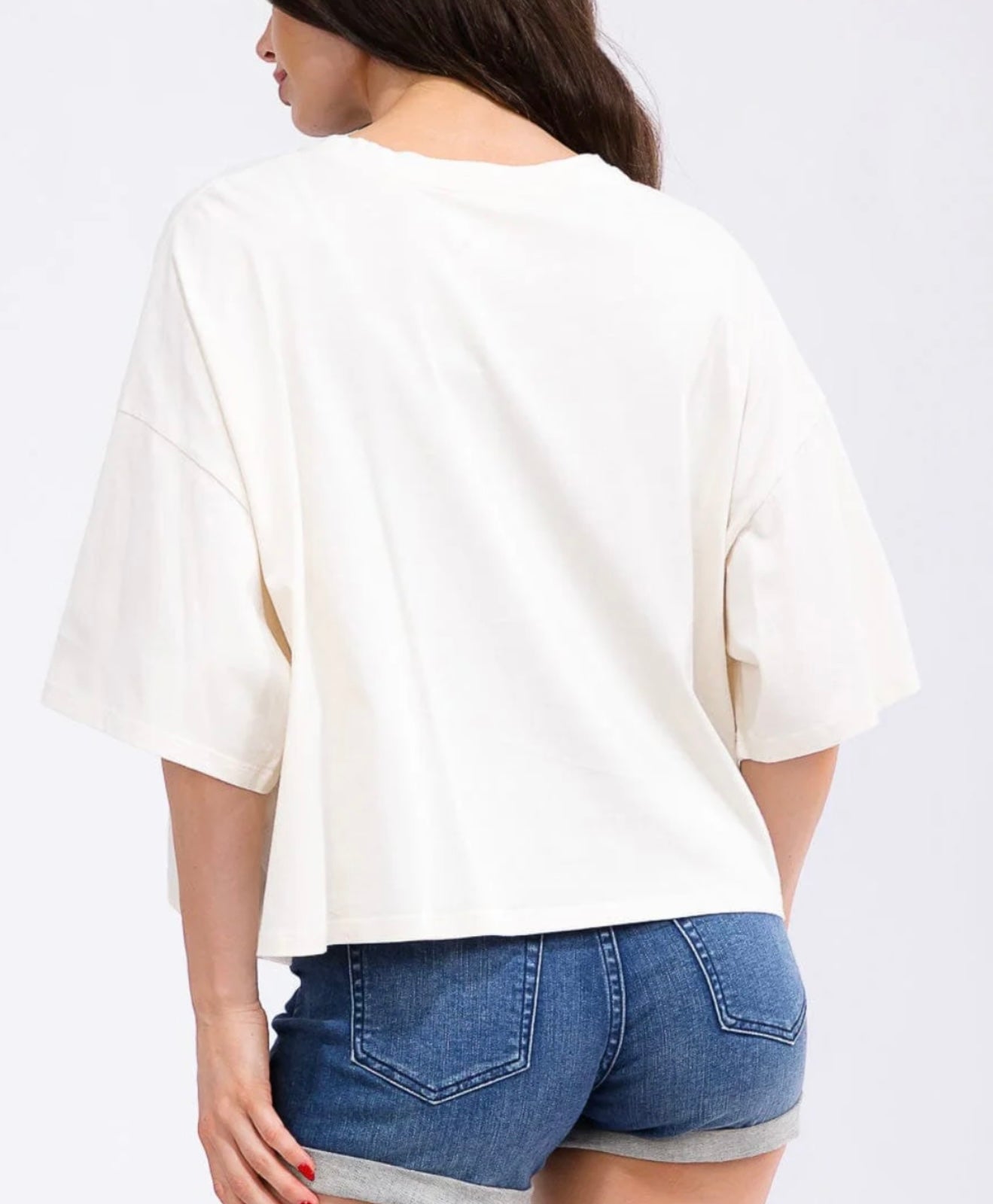 Women's short sleeve loose fit graphic top