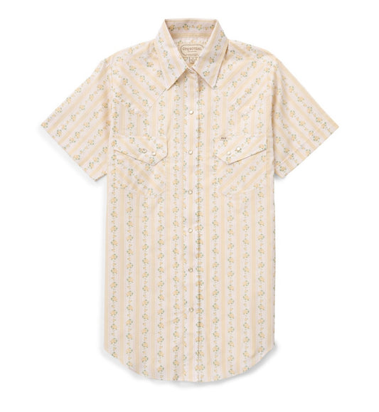 Women's Cowboygirl Buttermilk Short Sleeve Rose Print Snap Shirt