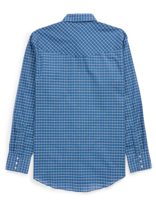 Men's Ely Cattleman Long Sleeve Barbed Wire Plaid Western Snap Shirt