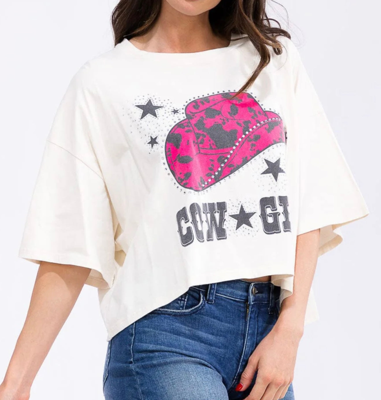 Women's short sleeve loose fit graphic top